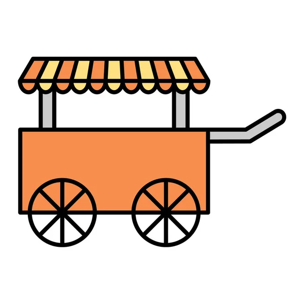 Chiosco Negozio Fast Food Con Disegno Illustrazione Vettoriale Tenda — Vettoriale Stock