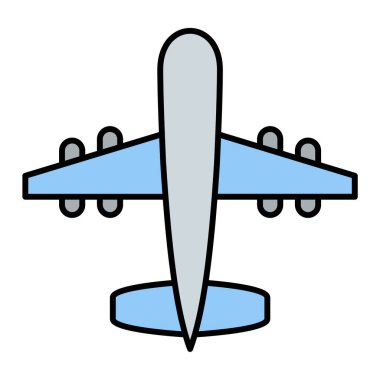 uçak ikonu vektör illüstrasyonu