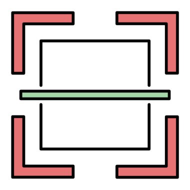 Bir kırmızı çizgi ve bir düğmenin vektör illüstrasyonu