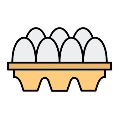 Yumurta ikonu. Web için yumurta vektör simgelerinin özet çizimi