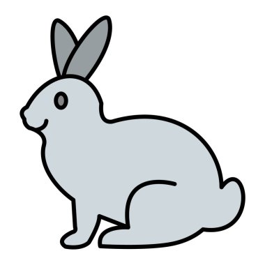 Sevimli tavşan karikatür vektör çizim grafik tasarım