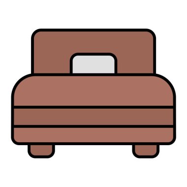 Yatak ve tablo simgesinin vektör illüstrasyonu