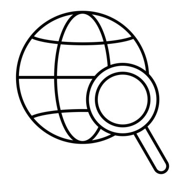 Küre simgesi vektör illüstrasyon tasarımlı büyüteç