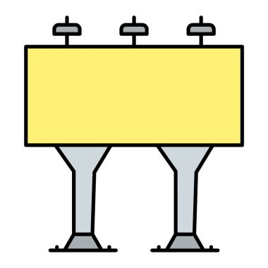 Reklam panosu tabelası. siyah ve beyaz resimleme.