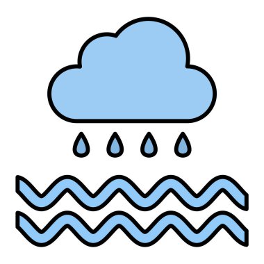 Yağmur bulutları simgesi. Web için bulut vektör simgelerinin özet çizimi