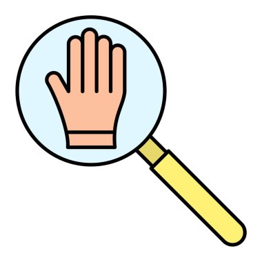 Büyüteç simgesinin üzerine beyaz arka plan, vektör çizim