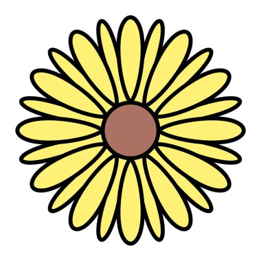 Çiçek ikonu. Web için ayçiçeği vektör simgelerinin basit çizimi
