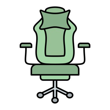 Ofis koltuğu ikonu. Koltuk vektörü sembolünün özet çizimi.