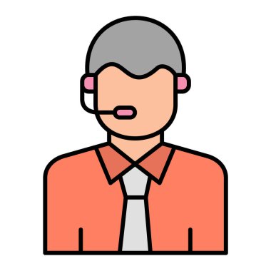 avatar adam kulaklık vektör çizim tasarımı ile