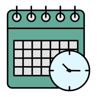 Takvim simgesi. Web için saat vektör simgelerinin basit illüstrasyonu