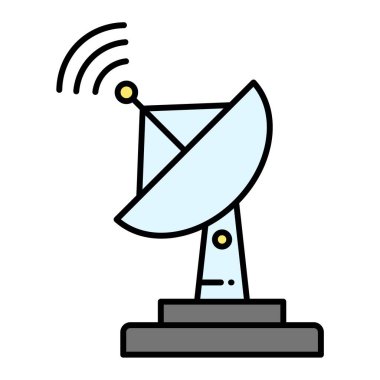 uydu anten simgesi. Beyaz arkaplanda izole edilmiş web tasarımı için kablosuz anten vektör sembolü