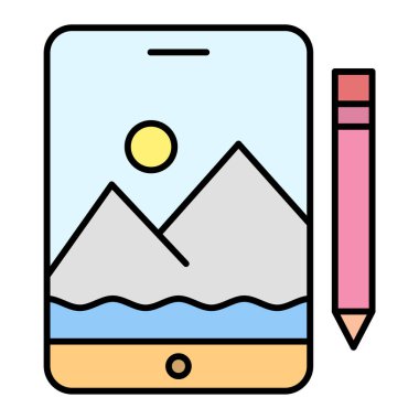 Fotoğraf. Web simgesi basit illüstrasyon