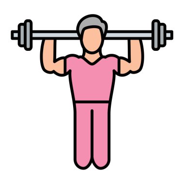 Fitness adamı dambıl vektör illüstrasyon tasarımını kaldırıyor