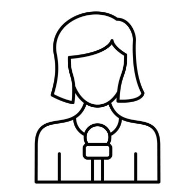 Muhabir. Web simgesi basit illüstrasyon