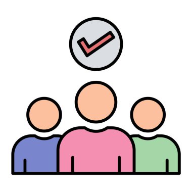 Bir grup insanın vektör çizimi