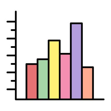 Grafik grafik çizelgesi vektörü. Bar analitiği işareti. izole edilmiş sınır sembolü çizimi