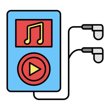 müzik çalar ikon vektör illüstrasyonu