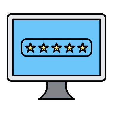 Bilgisayar monitörü simgesi. vektör illüstrasyonu