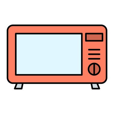 Mikrodalga fırın ikonu. Web için TV vektör simgelerinin özet çizimi