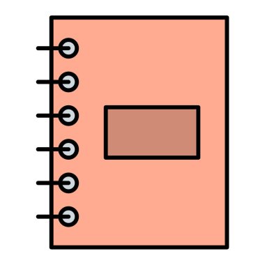 Kalem ikonlu defter. Web için kitap vektör simgelerinin özet çizimi