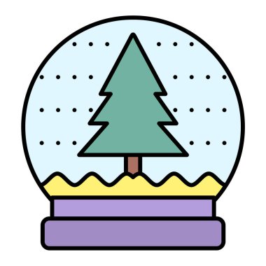 Kar vektör çizim ile Noel ağacı