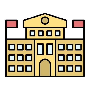 Üniversite binası. Basit resimleme