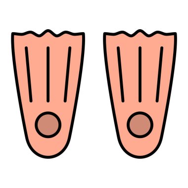 Yüzen yüzgeçler ikon vektörü. İnce çizgi işareti. izole edilmiş sınır sembolü çizimi