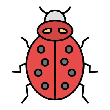 Kırmızı ve beyaz dizaynlı sevimli uğur böceği