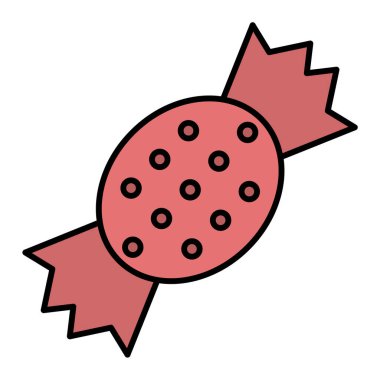 Lezzetli bir şeker ikonu. Beyaz arkaplanda izole edilmiş web tasarımı için pop corn vektör illüstrasyon sembolü