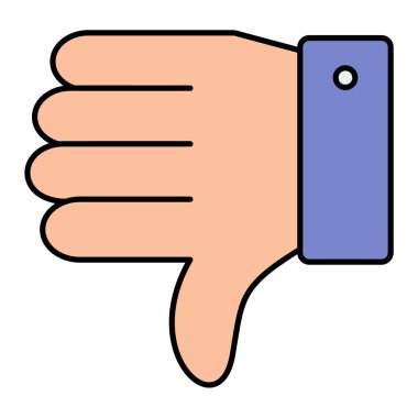 El ile başparmak aşağı simge vektör illüstrasyonu