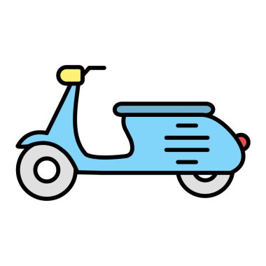 Scooter ikonu. Web için basit iletim bisikleti vektör simgeleri illüstrasyonu