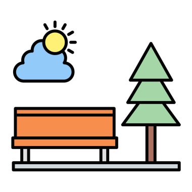 Park simgesindeki bir ağacın vektör illüstrasyonu