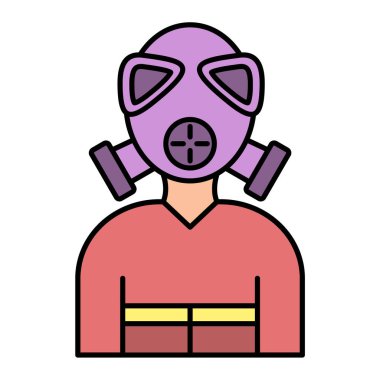 Maskeli adam ve şapka vektör çizim tasarımı