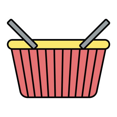 Alışveriş sepeti ikonu. Beyaz arkaplanda izole edilmiş web tasarımı için süpermarket arabası vektör simgelerinin basit çizimi