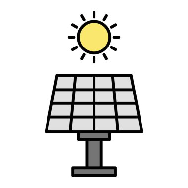 Güneş paneli ikon vektör illüstrasyonu