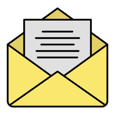 İleti e- posta simgesi vektör illüstrasyon tasarımı içeren zarf