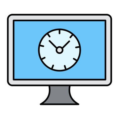 Bilgisayar monitörü simgesi. vektör illüstrasyonu
