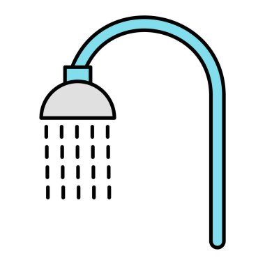 Duş ikonu. Web için su vektörü simgelerinin özet çizimi