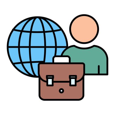 Seo ve ağ simgesinin vektör illüstrasyonu