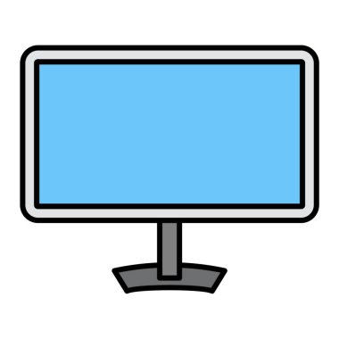 Bilgisayar monitörü simgesi. vektör illüstrasyonu