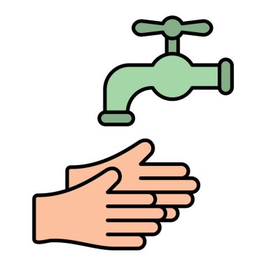 Tap ikonuyla el. vektör illüstrasyonu