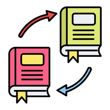 kitaplar, eğitim, okul, yönetim soyut çizgi ikonu vektörü