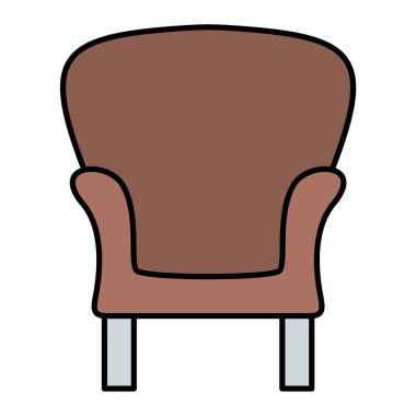 Sandalye ikonu. Koltuk vektör illüstrasyonunun çizgi filmi. izole tasarım.