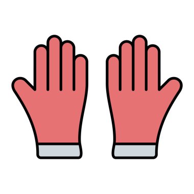 Eldiven ikonu. Temizlik ekipmanları vektör illüstrasyonu çizgi filmi