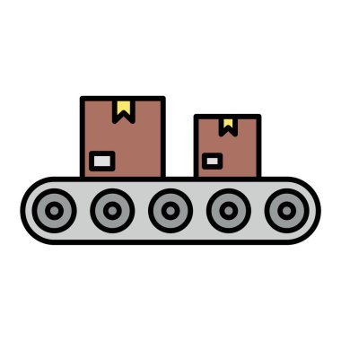 forklift ve karton kutular vektör illüstrasyon grafik tasarımı