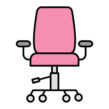 ofis sandalyesi ikon vektör illüstrasyonu