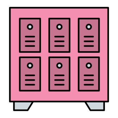 Kabine ikonu vektör illüstrasyonu