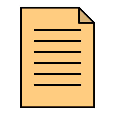 belge dosya simgesi, vektör illüstrasyonu