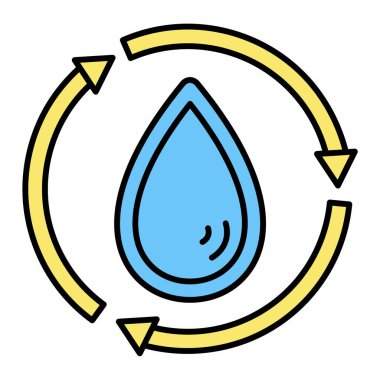 Su damlası ikon vektörü. İnce çizgi işareti. izole edilmiş sınır sembolü çizimi