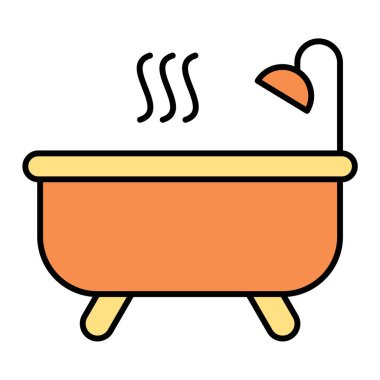 Küvet ikonu vektör illüstrasyonu